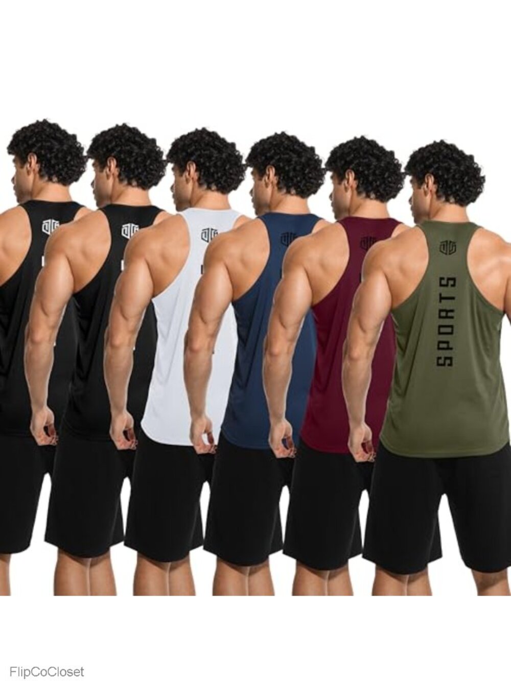 Men's Mesh Y-Back Sleeveless Workout Tank Tops 6 Pack Gym Active